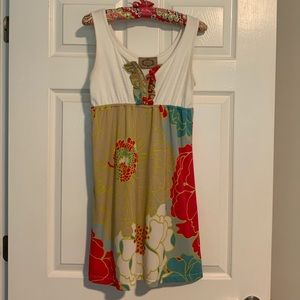 Judith March Cream and Floral Multi-Color Dress